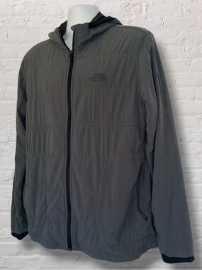 The North Face Men’s Large Gray Hooded Insulated Full Zip Jacket Ventrix Outdoor